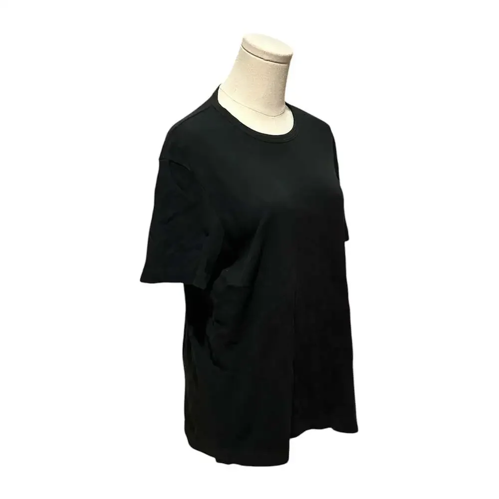 4YOU Black Crew-Neck Short-Sleeve T-Shirt 100% Cotton Size Large